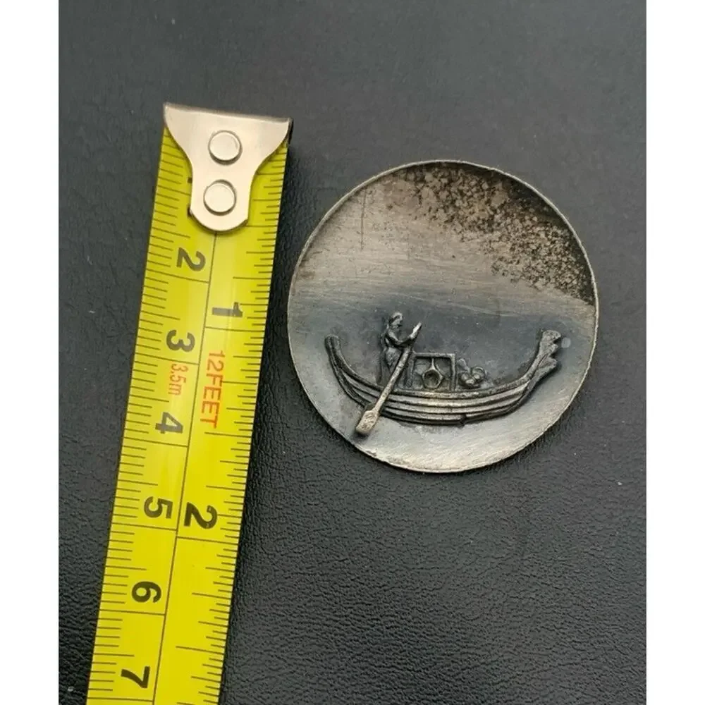 Vintage Gondola Pewter / Silver Tone Brooch‎